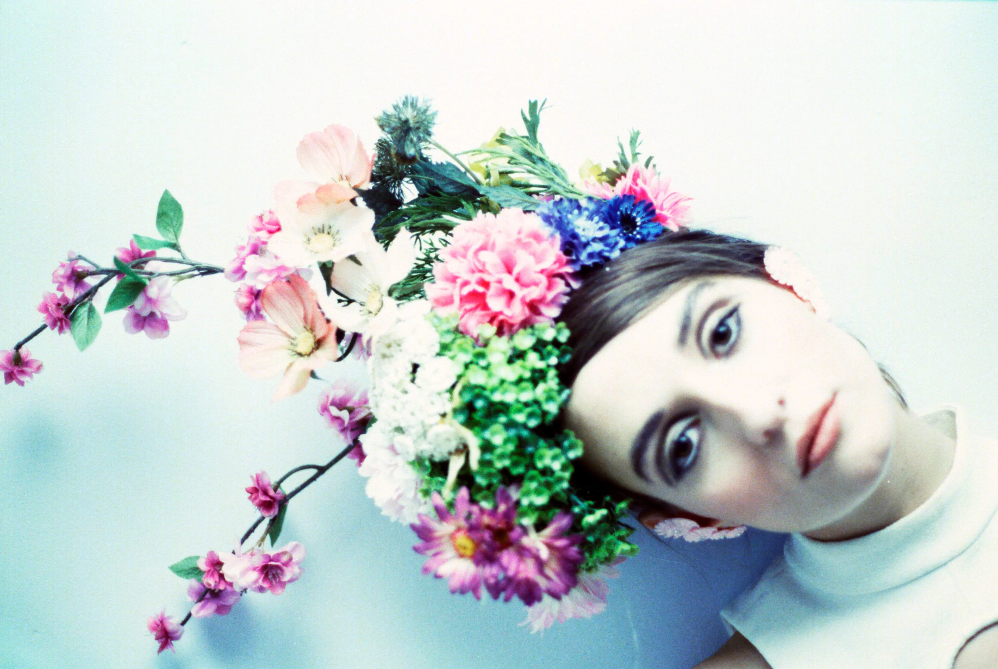 Multicoloured Alice garden flower crown