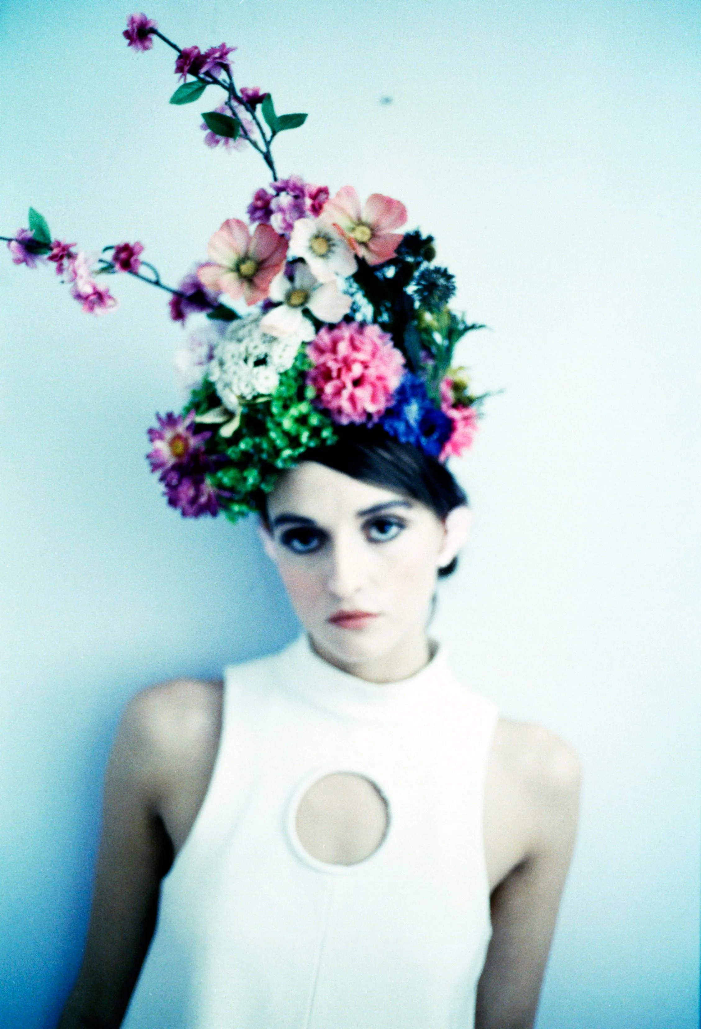 Multicoloured Alice garden flower crown