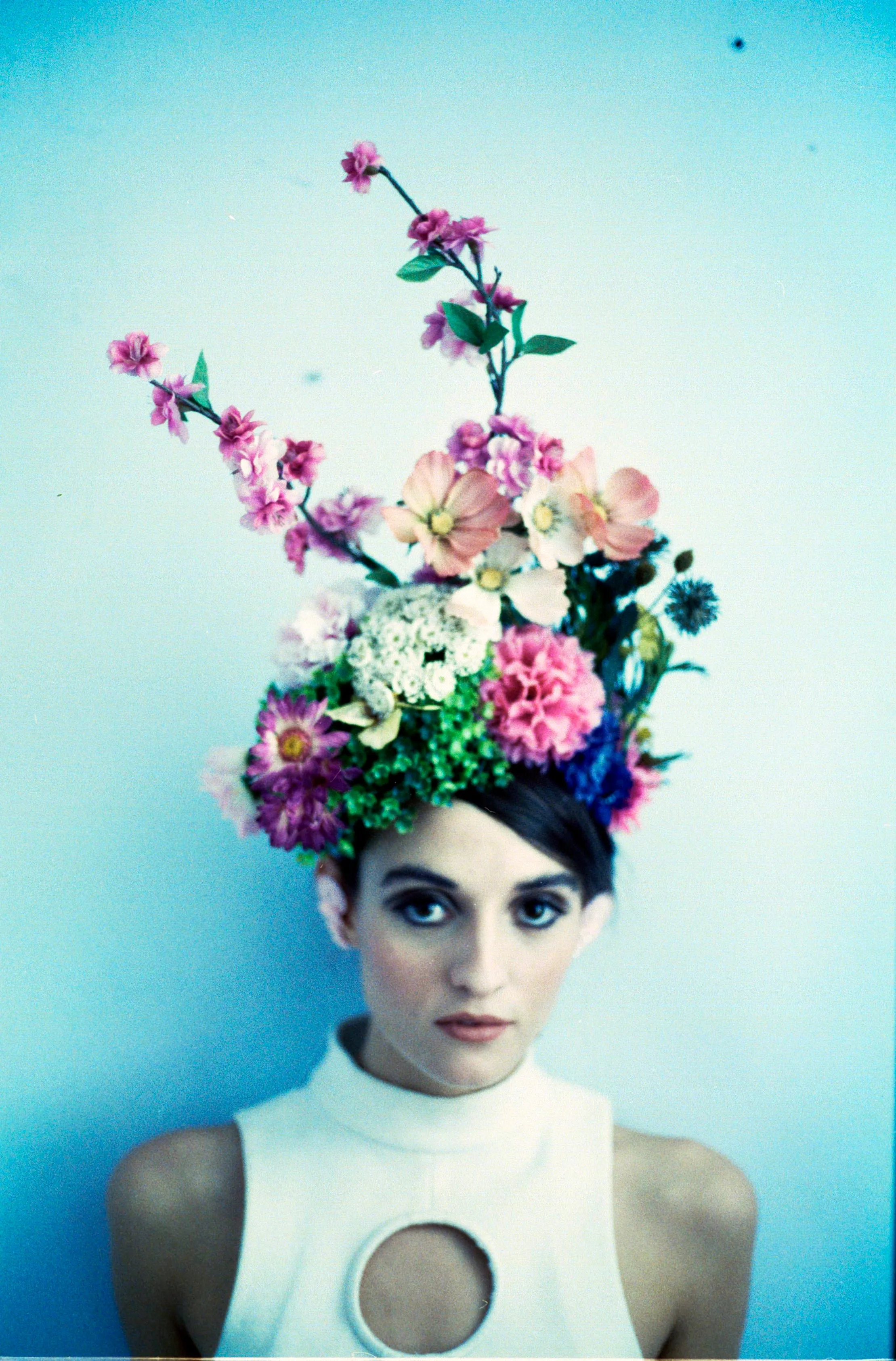 Multicoloured Alice garden flower crown