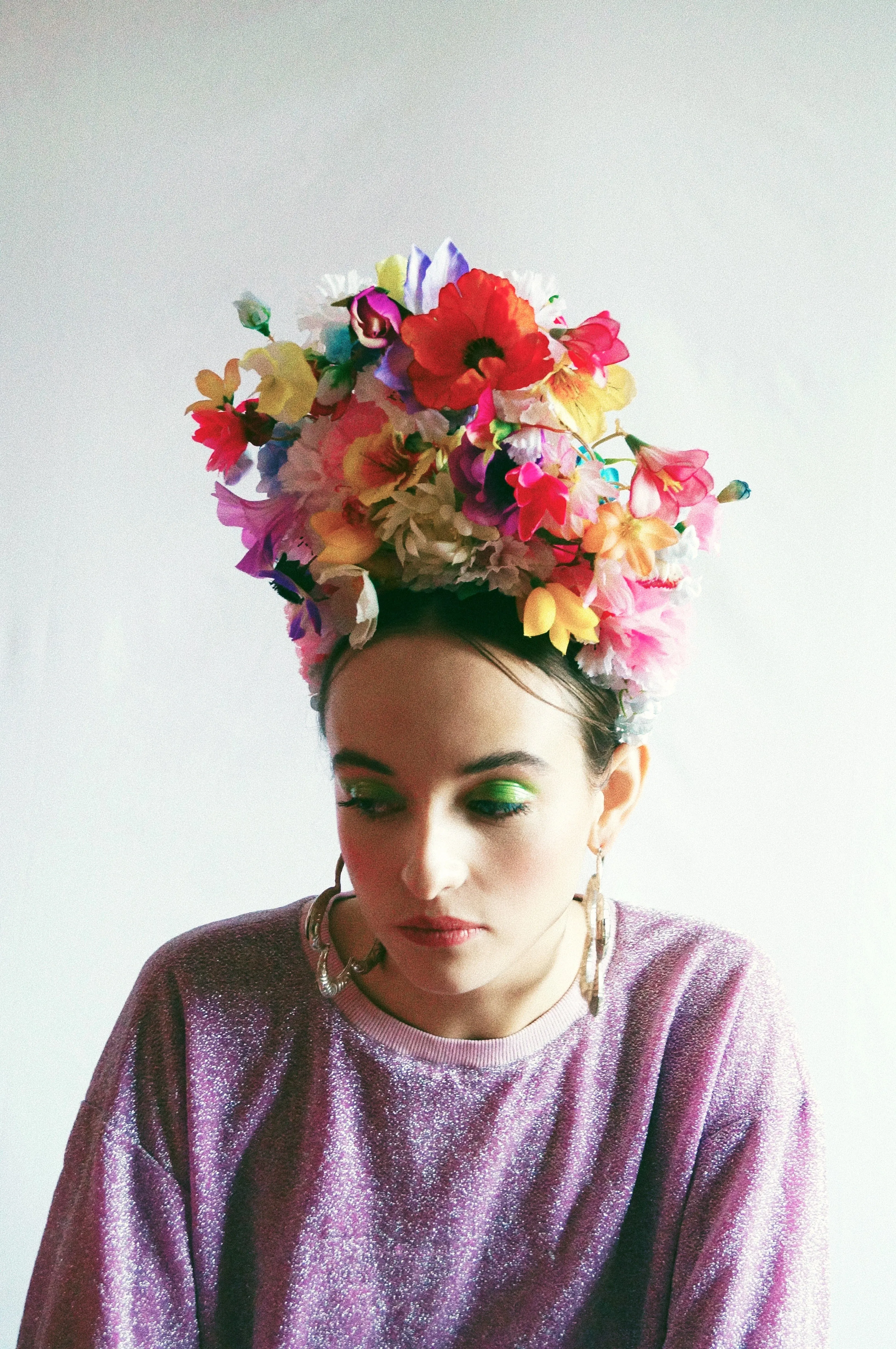 Multicoloured flower crown