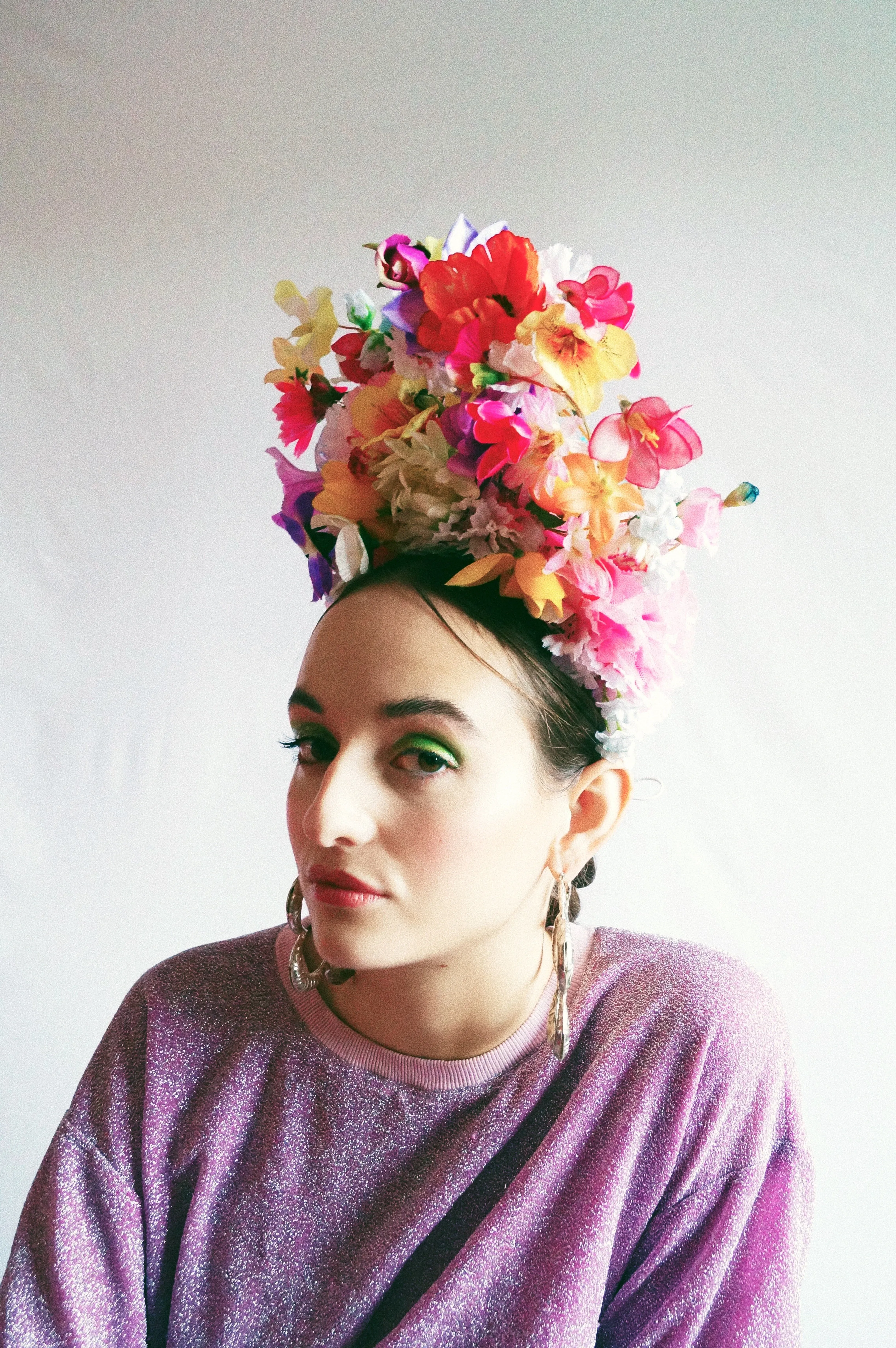 Multicoloured flower crown