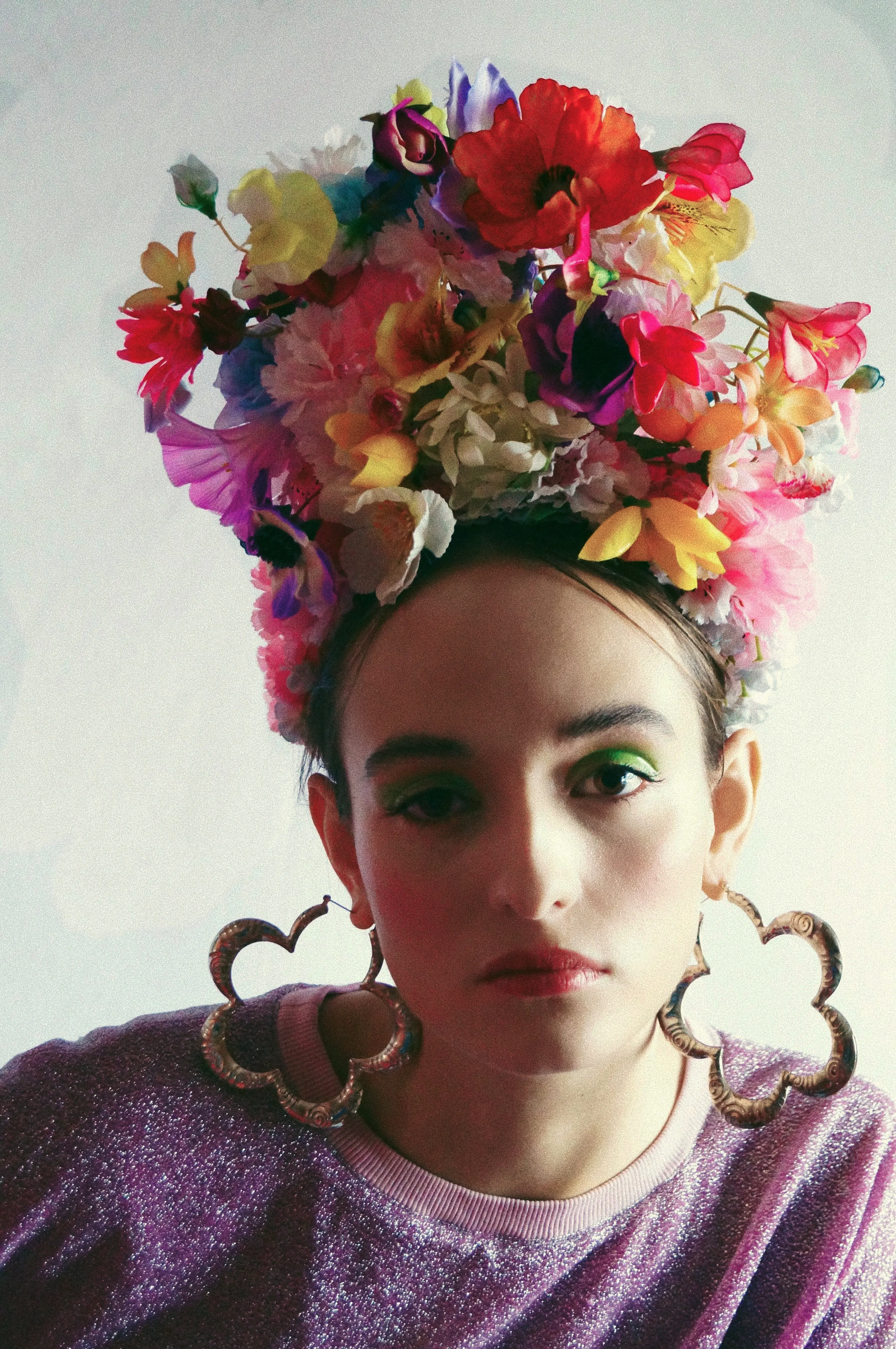 Multicoloured flower crown