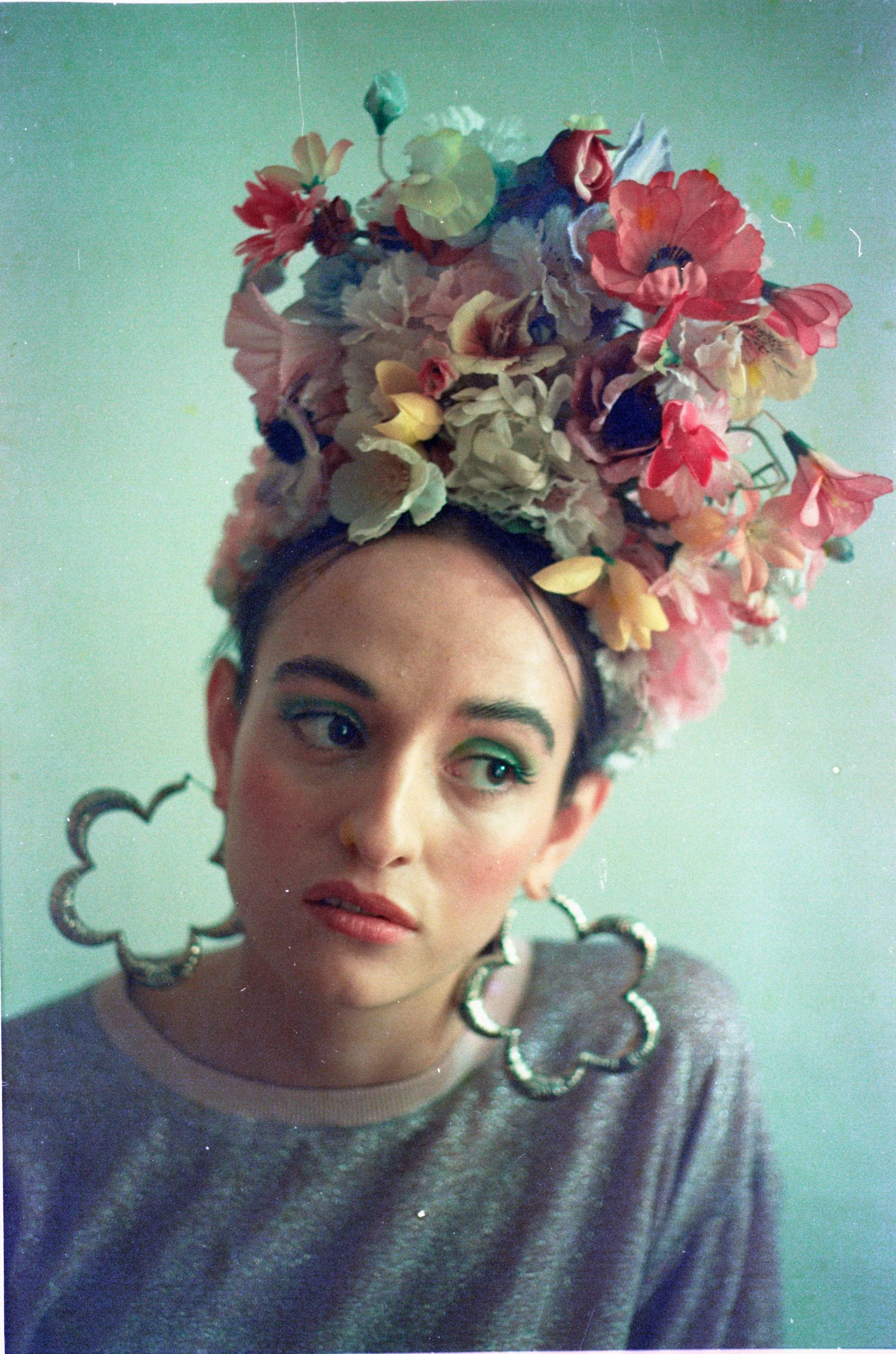 Multicoloured flower crown