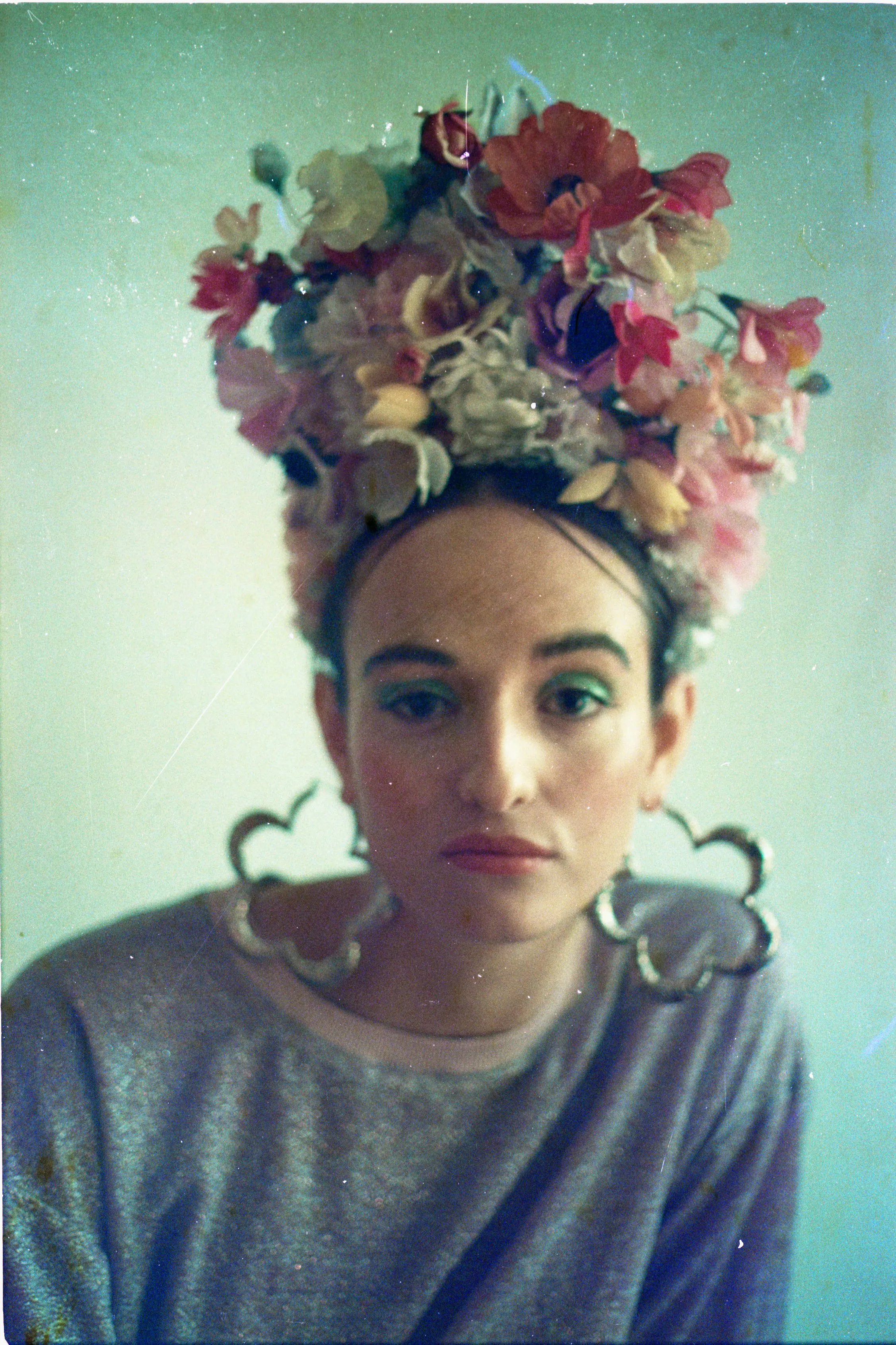 Multicoloured flower crown