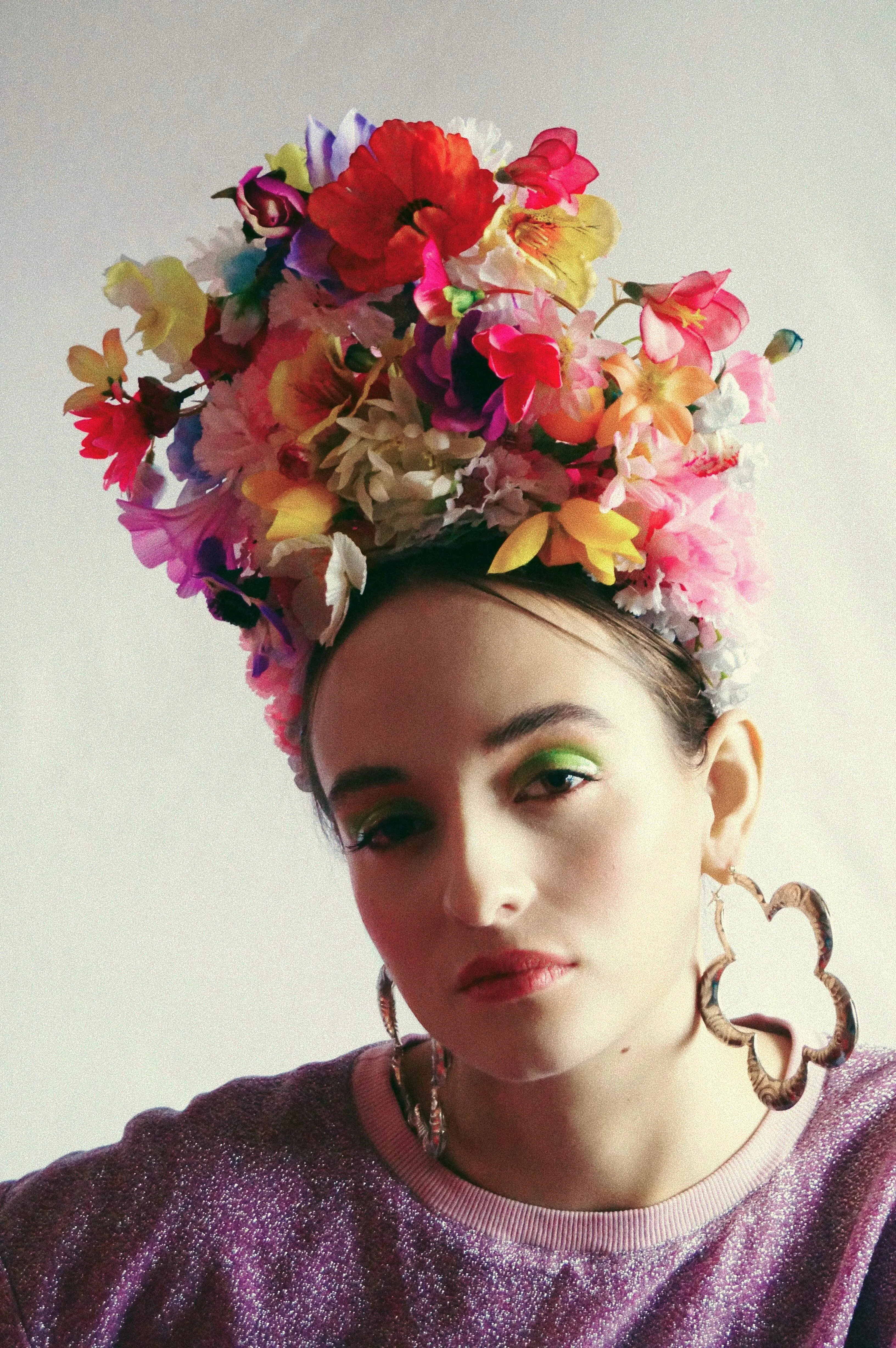 Multicoloured flower crown