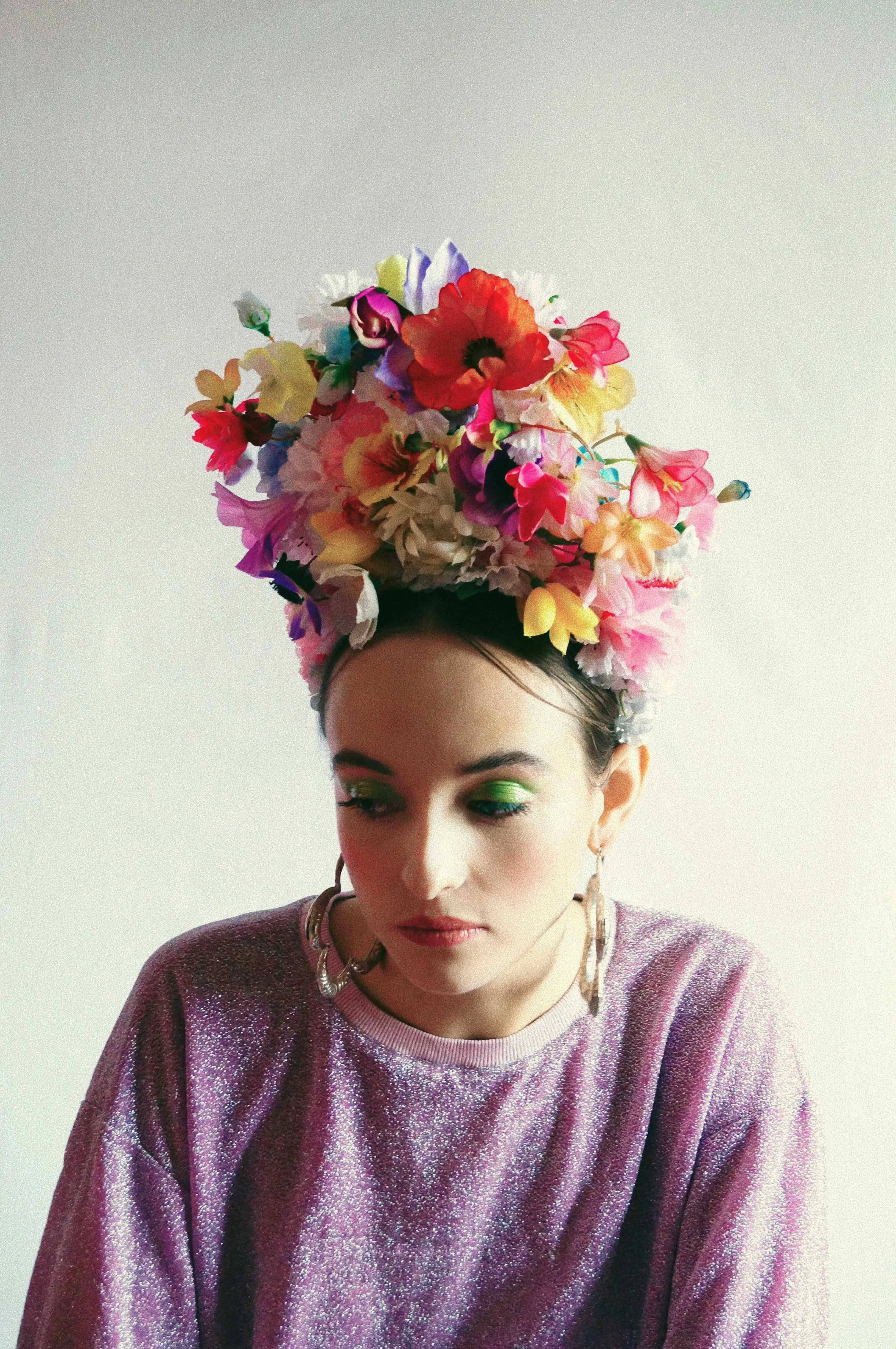Multicoloured flower crown