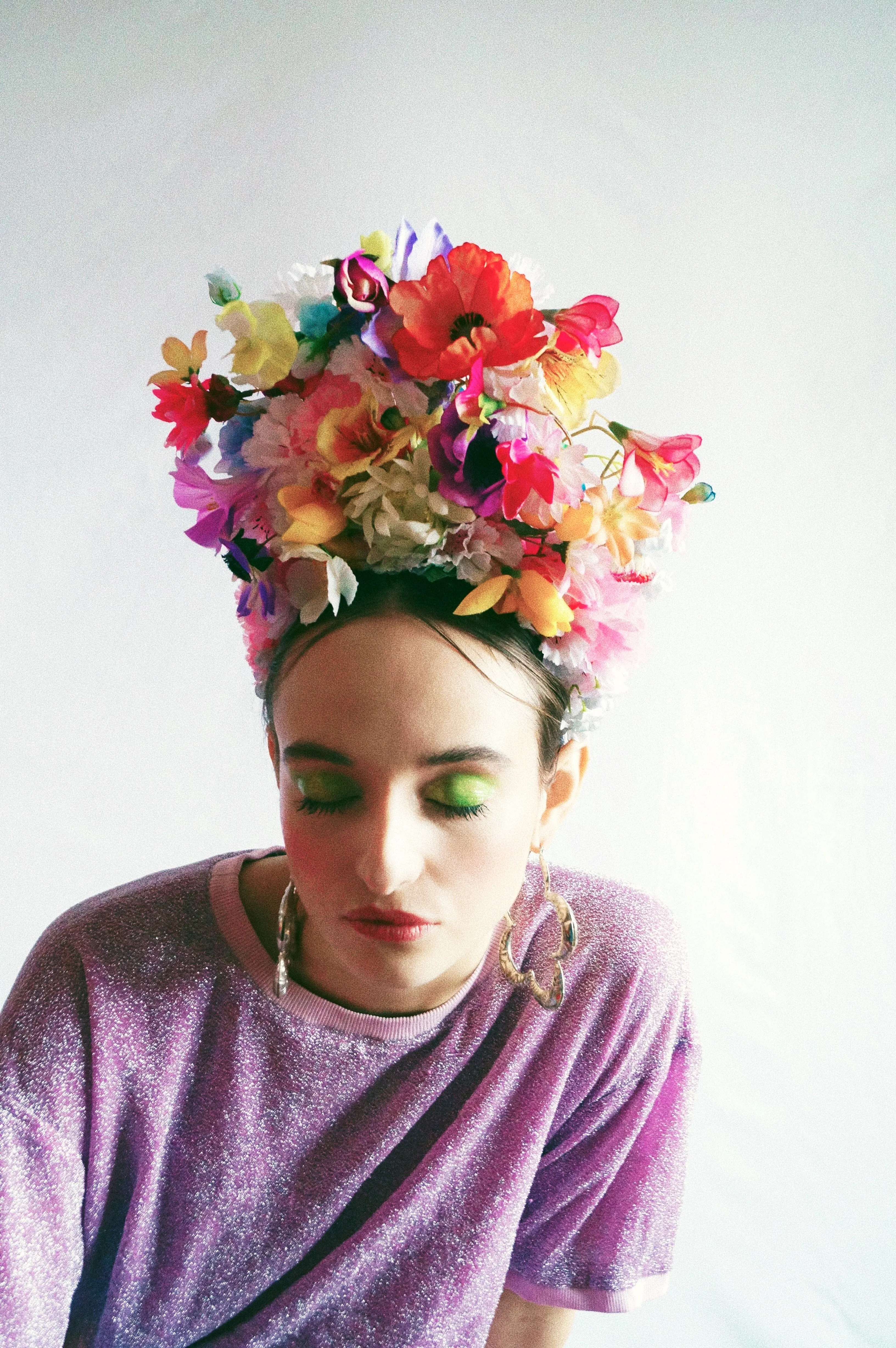 Multicoloured flower crown