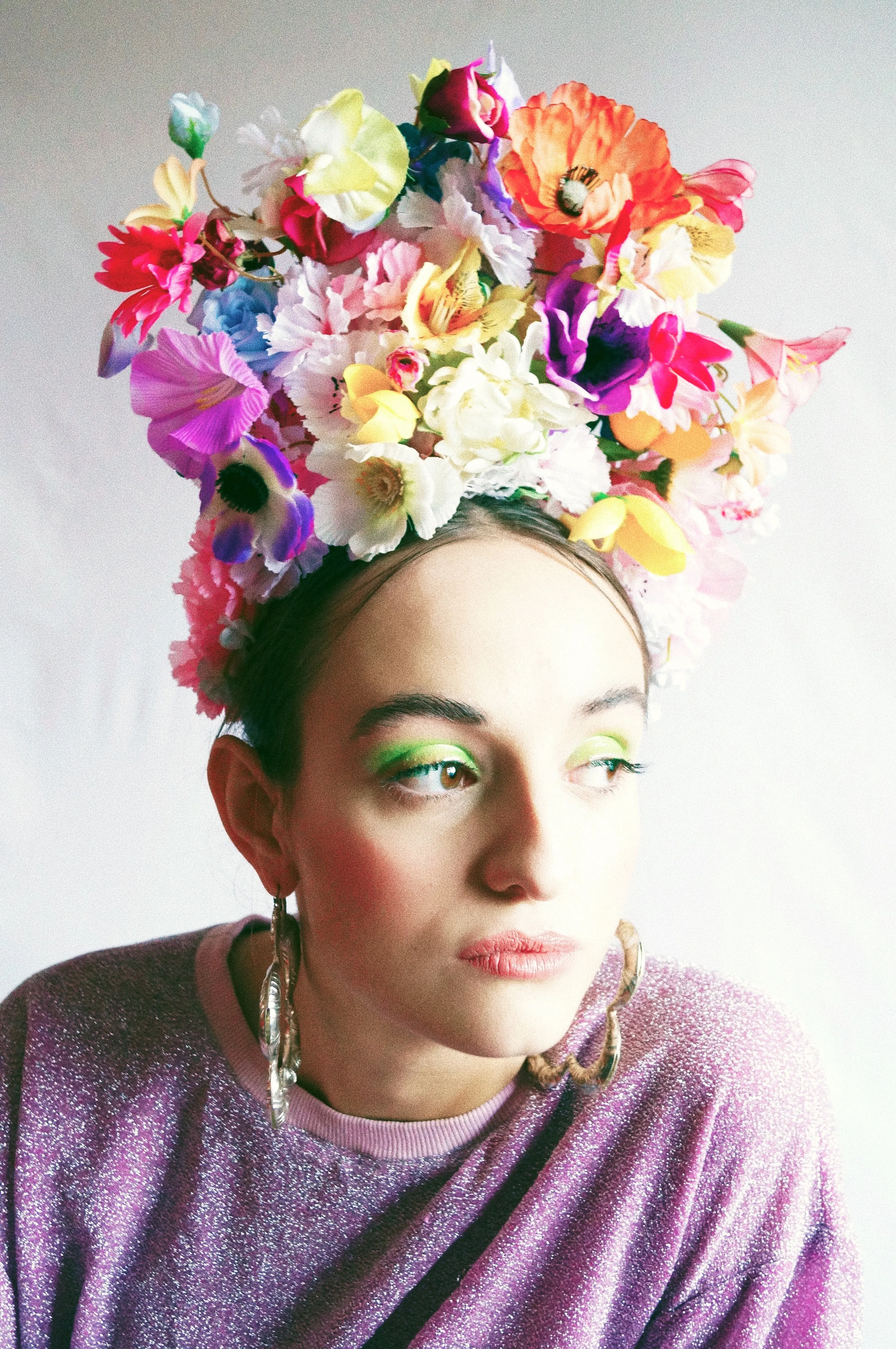 Multicoloured flower crown