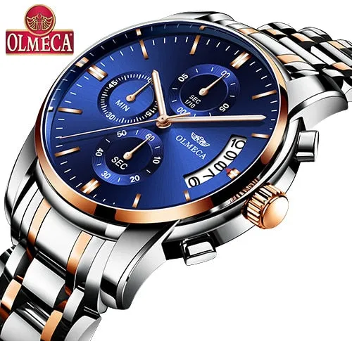 OLMECA   Men Wristwatch Luxury Wristwatches 3ATM Waterproof