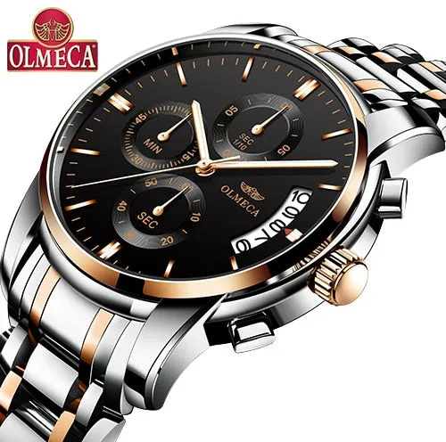 OLMECA   Men Wristwatch Luxury Wristwatches 3ATM Waterproof