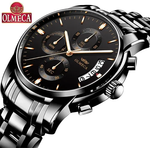 OLMECA   Men Wristwatch Luxury Wristwatches 3ATM Waterproof