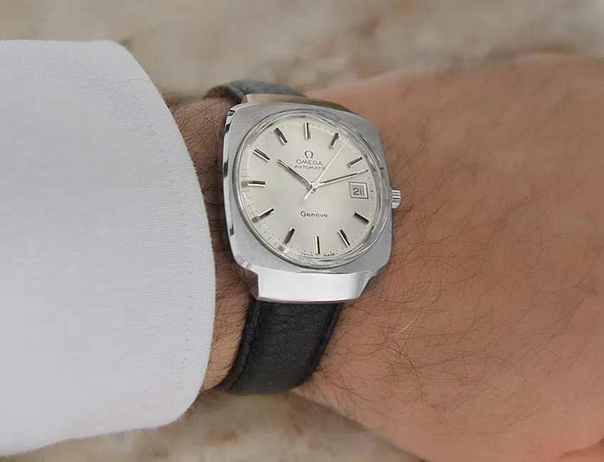 Omega Geneve 36mm Swiss Auto 1970s Vintage Watch