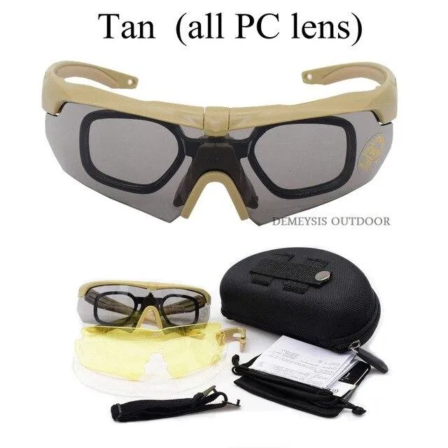 Outdoor Sport Tactical Glasses w/ Myopia Frame Professional Polarized Army Combat Goggles Military Airsoft Shooting Glasses