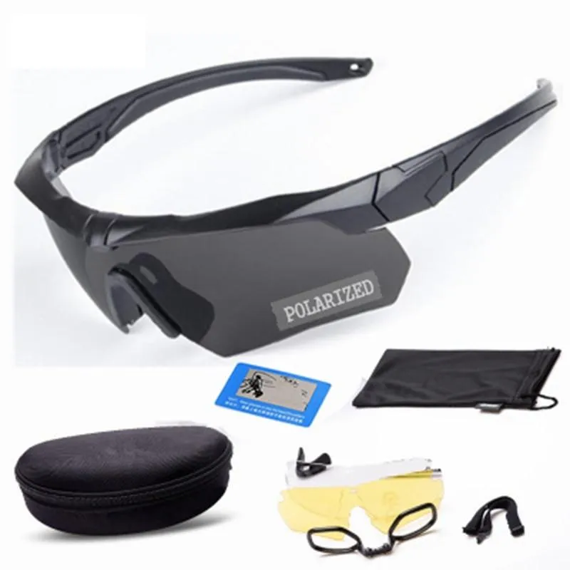 Outdoor Sport Tactical Glasses w/ Myopia Frame Professional Polarized Army Combat Goggles Military Airsoft Shooting Glasses