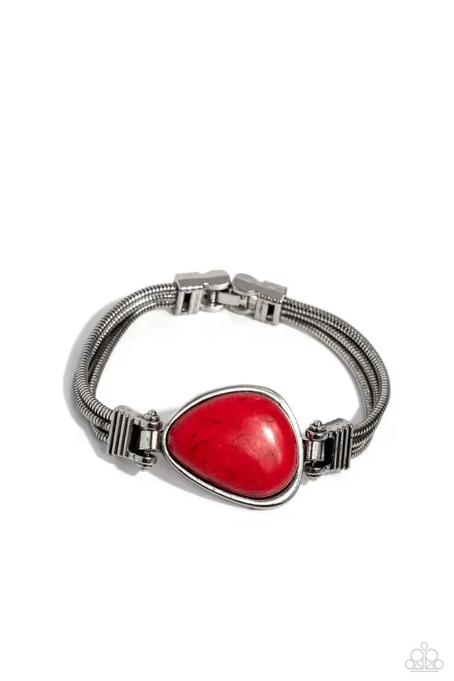 Paparazzi Bracelet ~ Badlands Bounty - Red