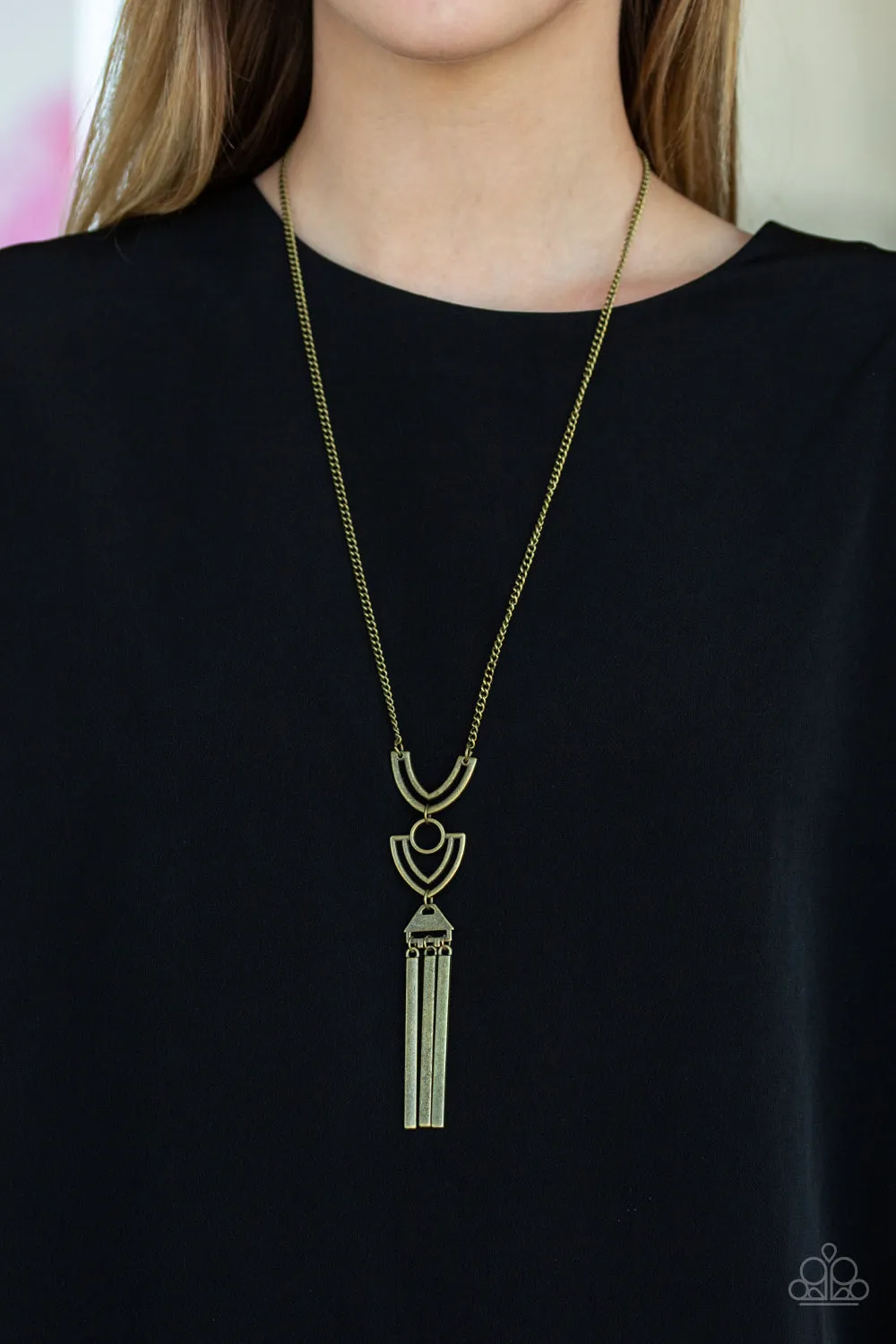 Paparazzi Confidently Cleopatra Brass Long Necklace