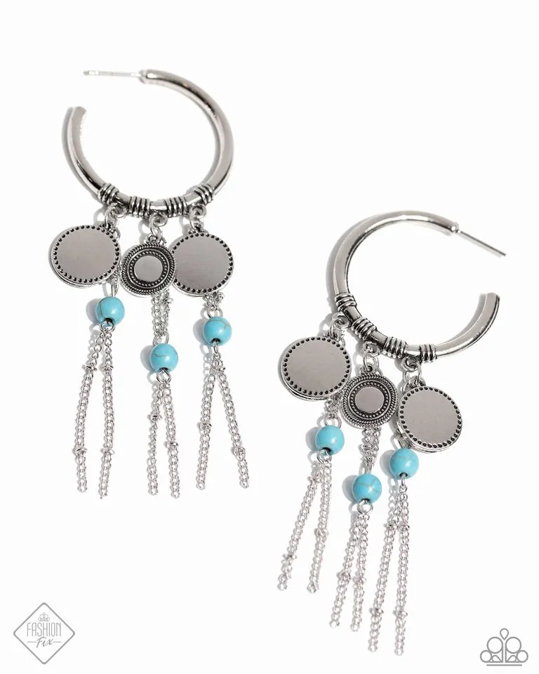 Paparazzi Earring ~ Peppy Pinnacle - Blue