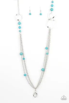 Paparazzi Local Charm Blue Lanyard Long Necklace