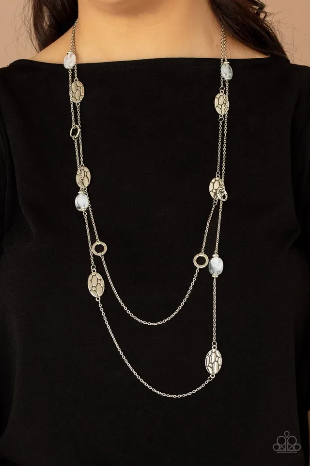 Paparazzi Necklace ~ Cobble Creeks - White