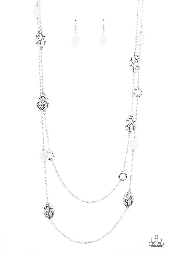 Paparazzi Necklace ~ Cobble Creeks - White