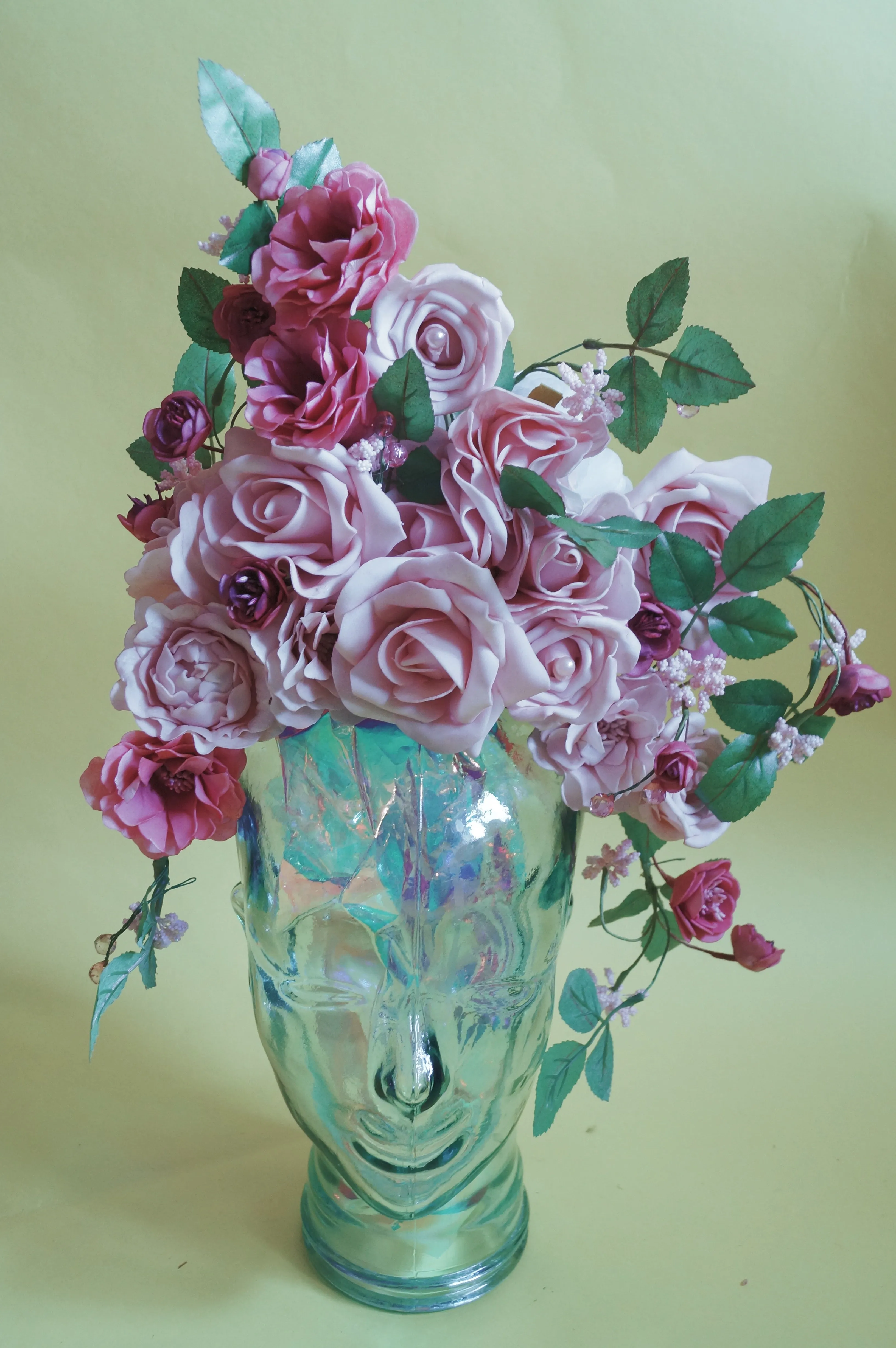 Pastel Floral vintage flowers pink pearl  headdress