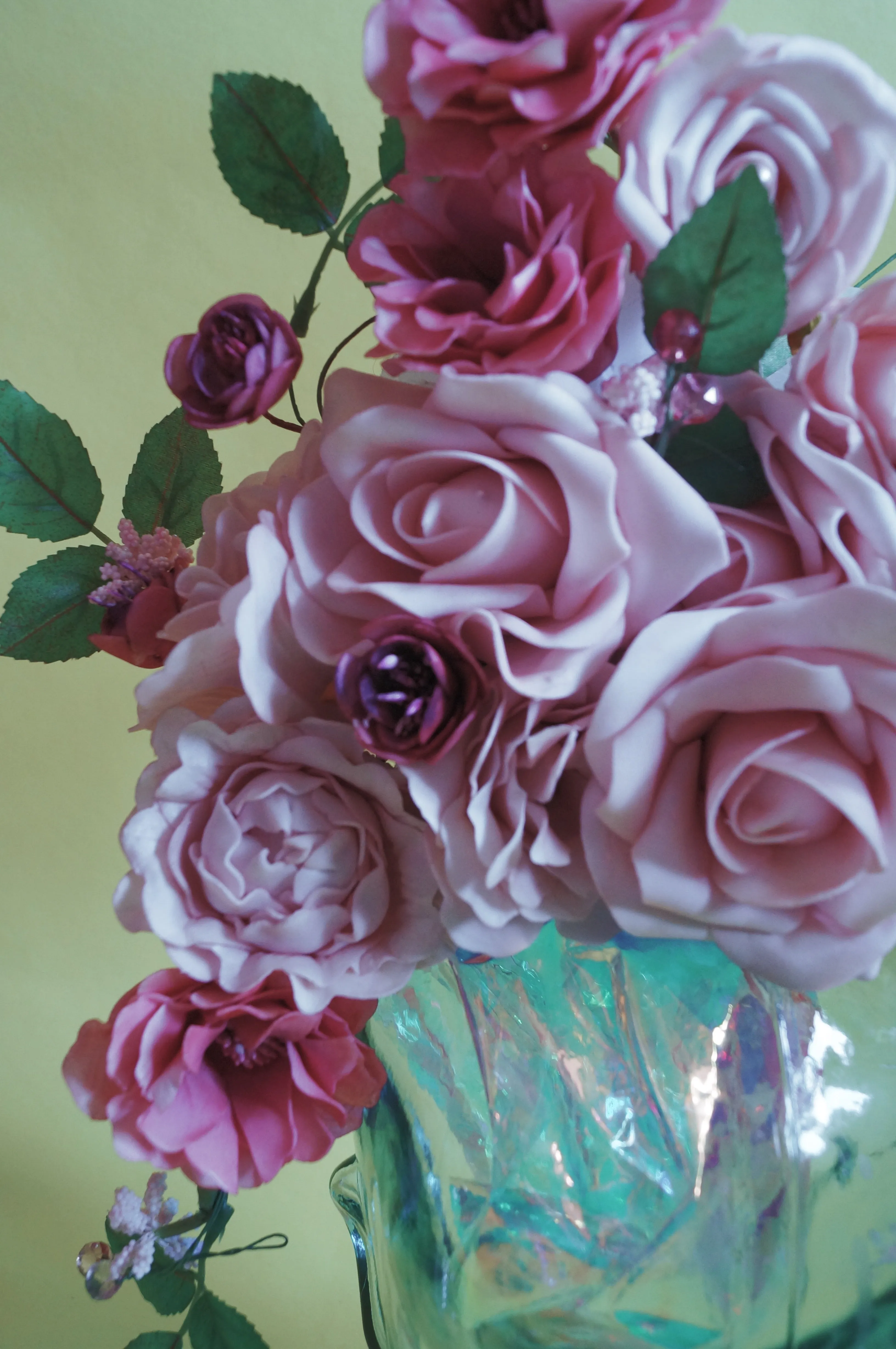 Pastel Floral vintage flowers pink pearl  headdress