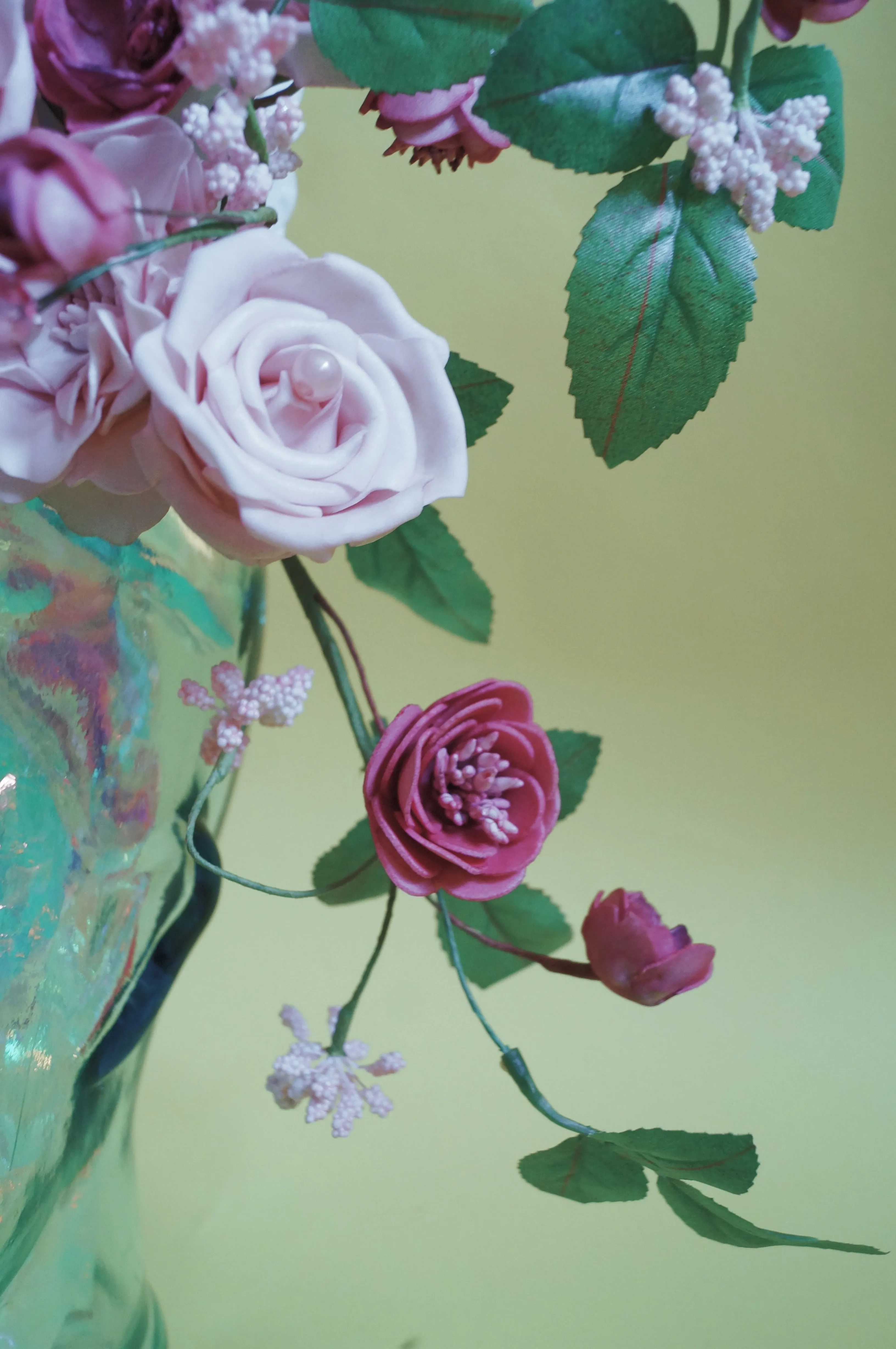 Pastel Floral vintage flowers pink pearl  headdress