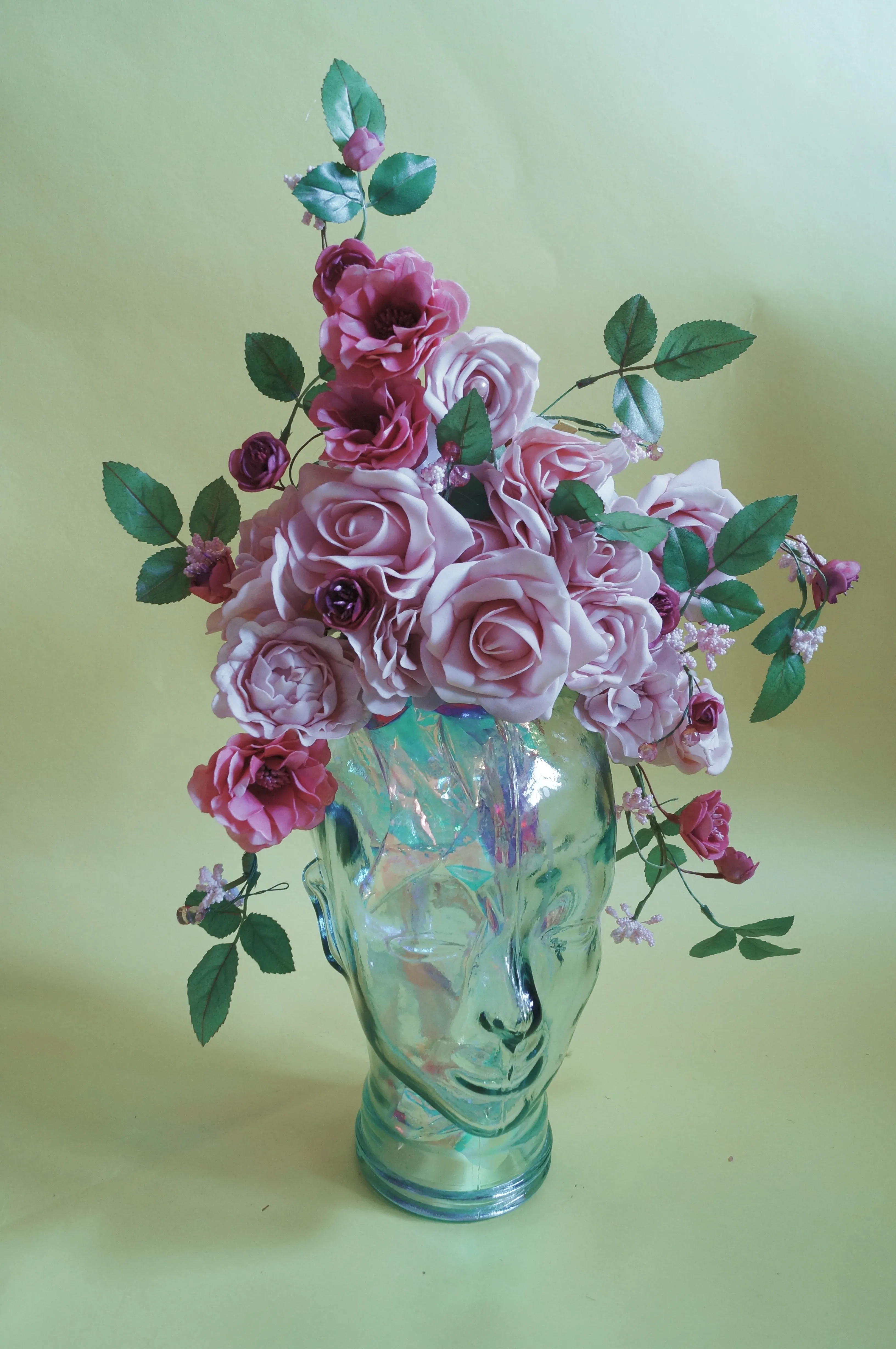 Pastel Floral vintage flowers pink pearl  headdress