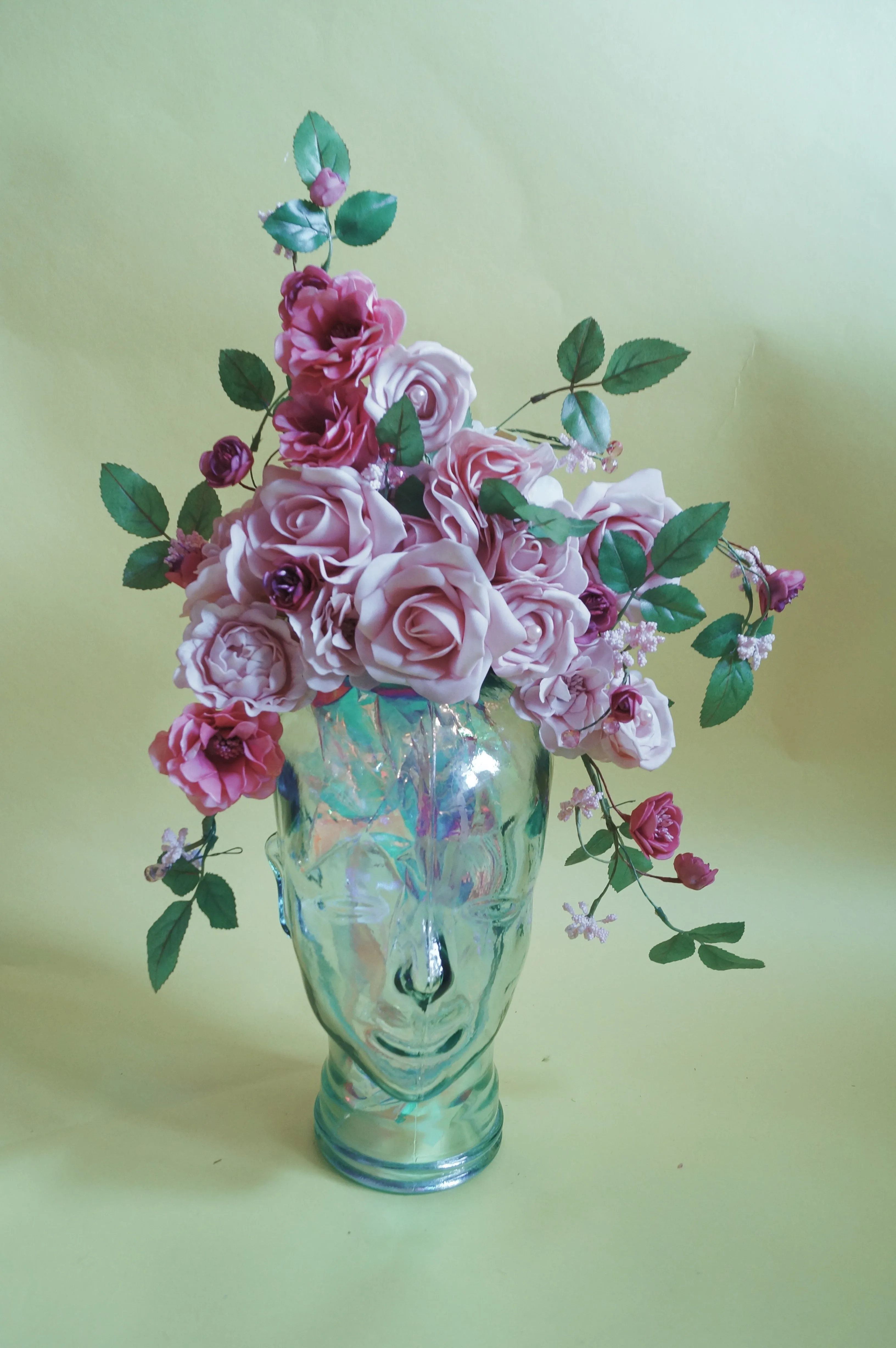 Pastel Floral vintage flowers pink pearl  headdress