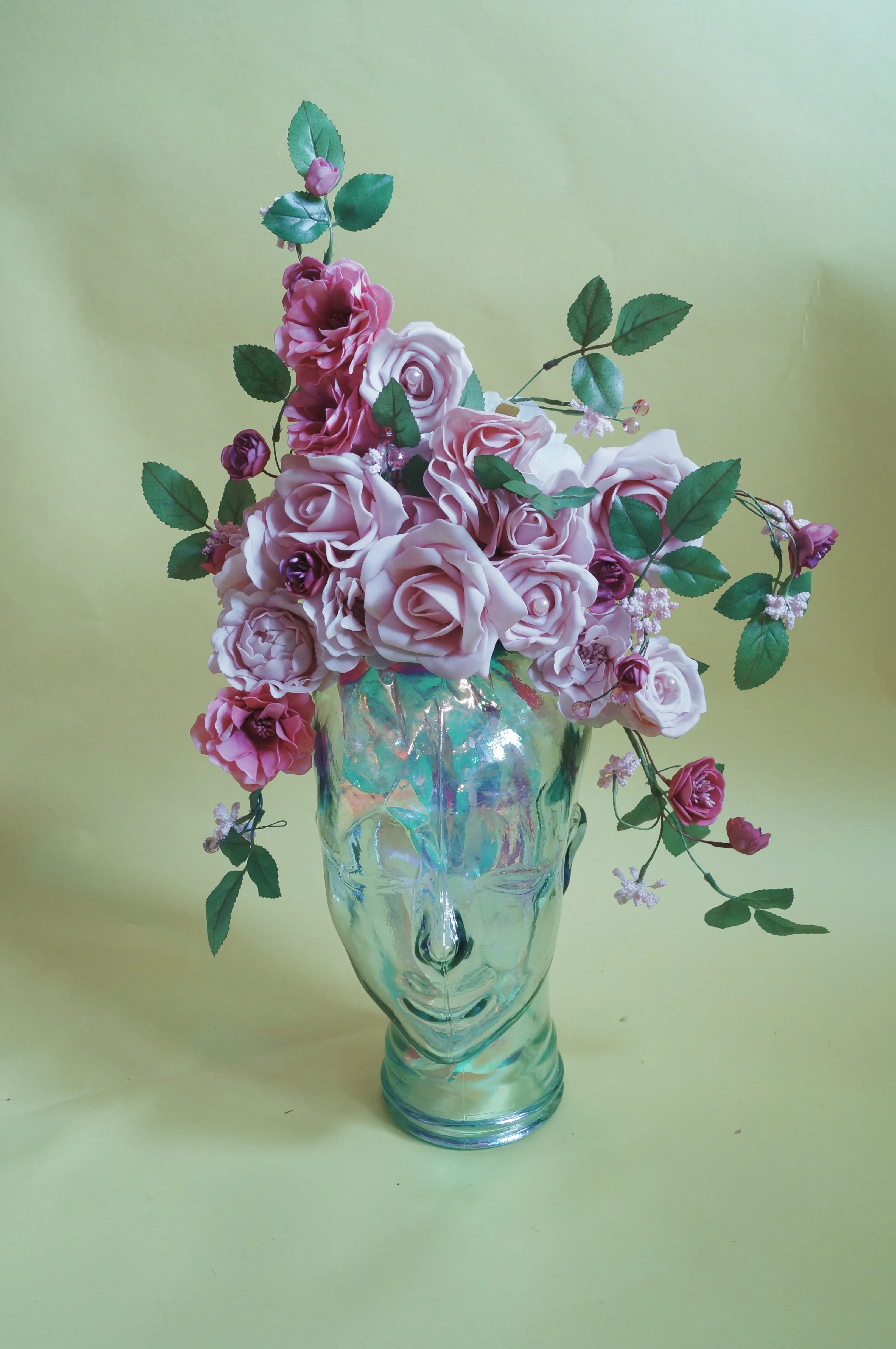 Pastel Floral vintage flowers pink pearl  headdress