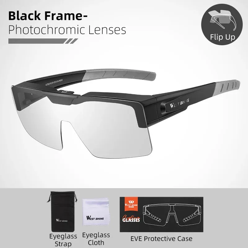 Photochromic Polarized Sunglasses Flip Up Lens Fit Over Shades