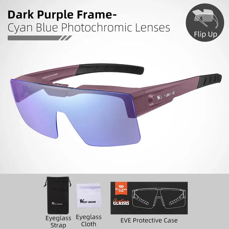 Photochromic Polarized Sunglasses Flip Up Lens Fit Over Shades
