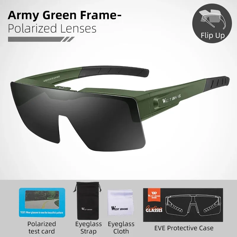 Photochromic Polarized Sunglasses Flip Up Lens Fit Over Shades