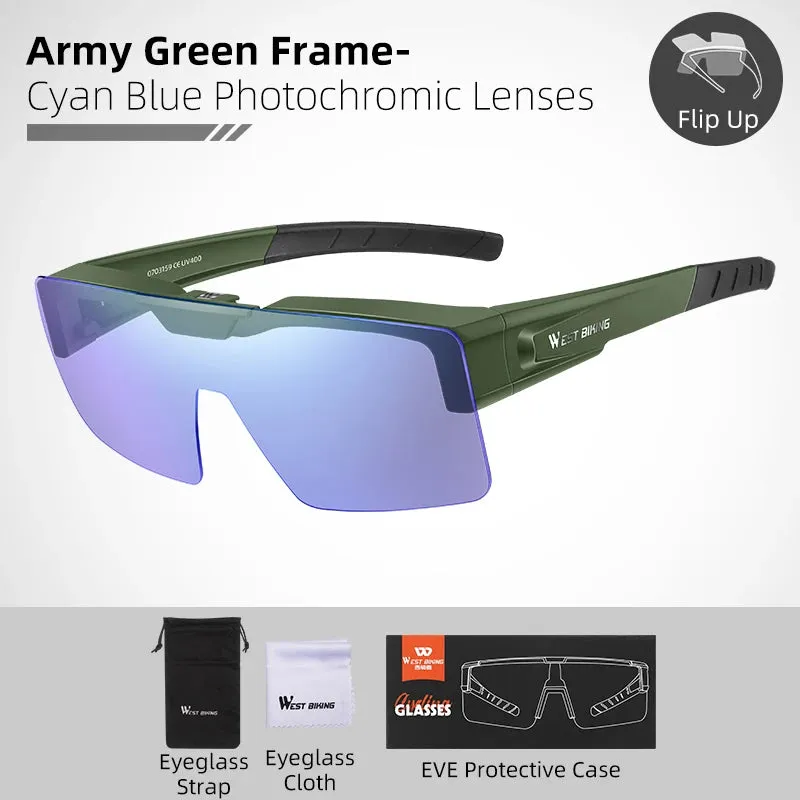 Photochromic Polarized Sunglasses Flip Up Lens Fit Over Shades