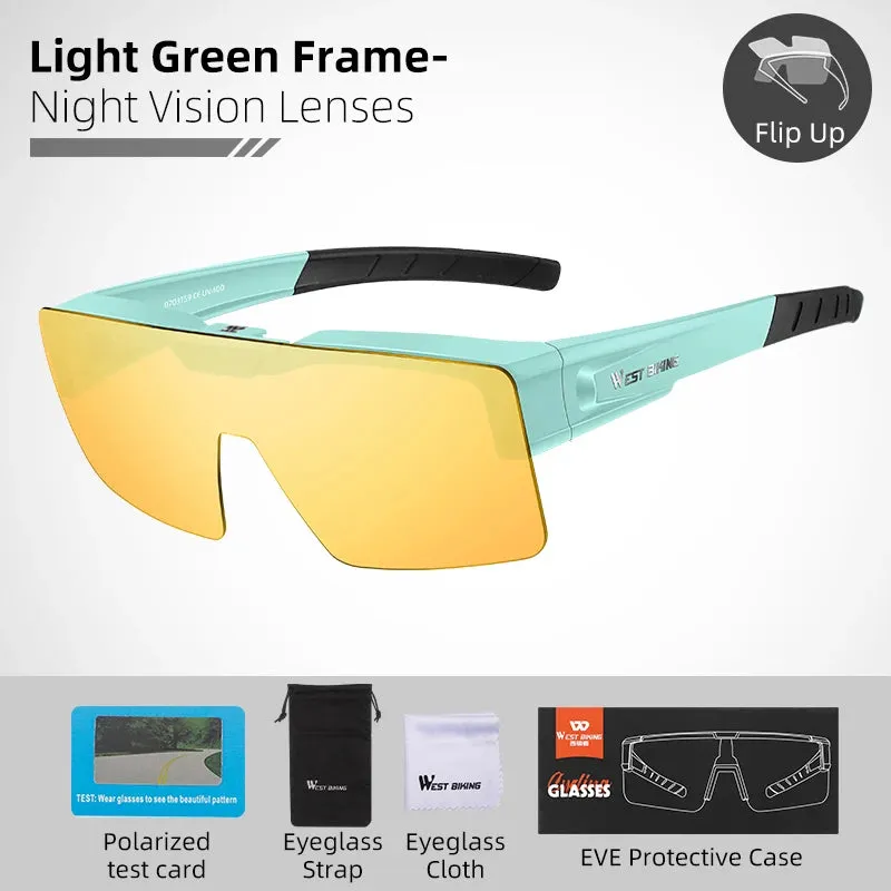 Photochromic Polarized Sunglasses Flip Up Lens Fit Over Shades
