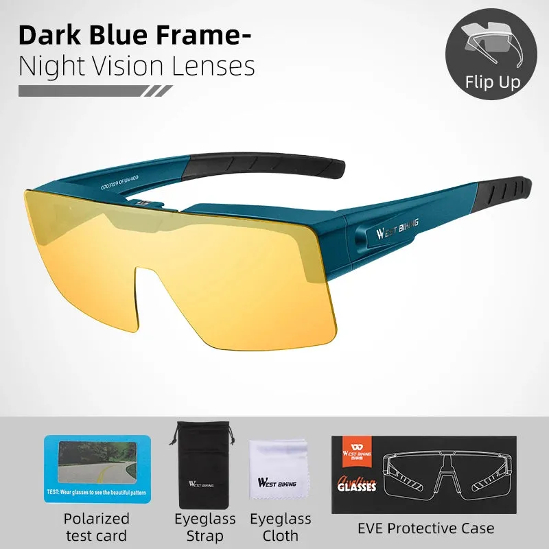 Photochromic Polarized Sunglasses Flip Up Lens Fit Over Shades