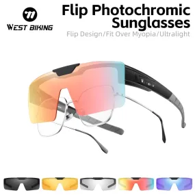 Photochromic Polarized Sunglasses Flip Up Lens Fit Over Shades