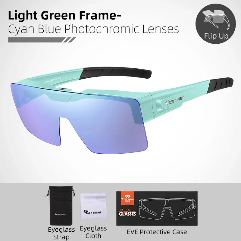 Photochromic Polarized Sunglasses Flip Up Lens Fit Over Shades