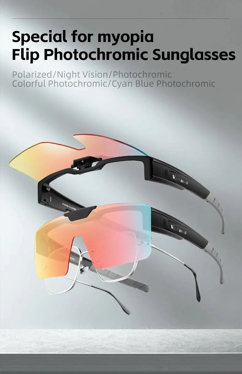 Photochromic Polarized Sunglasses Flip Up Lens Fit Over Shades