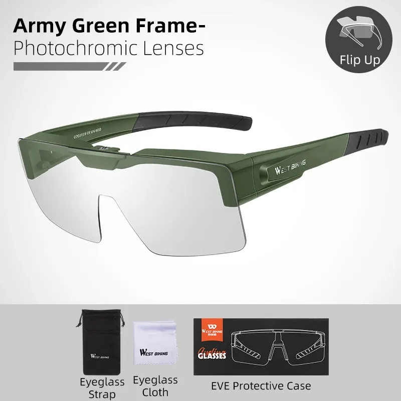 Photochromic Polarized Sunglasses Flip Up Lens Fit Over Shades
