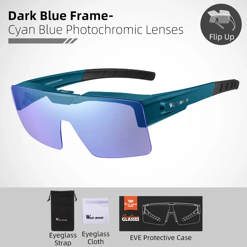 Photochromic Polarized Sunglasses Flip Up Lens Fit Over Shades