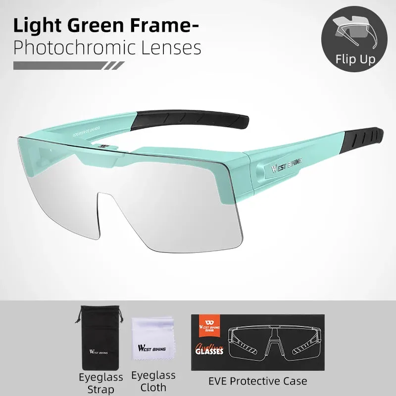 Photochromic Polarized Sunglasses Flip Up Lens Fit Over Shades