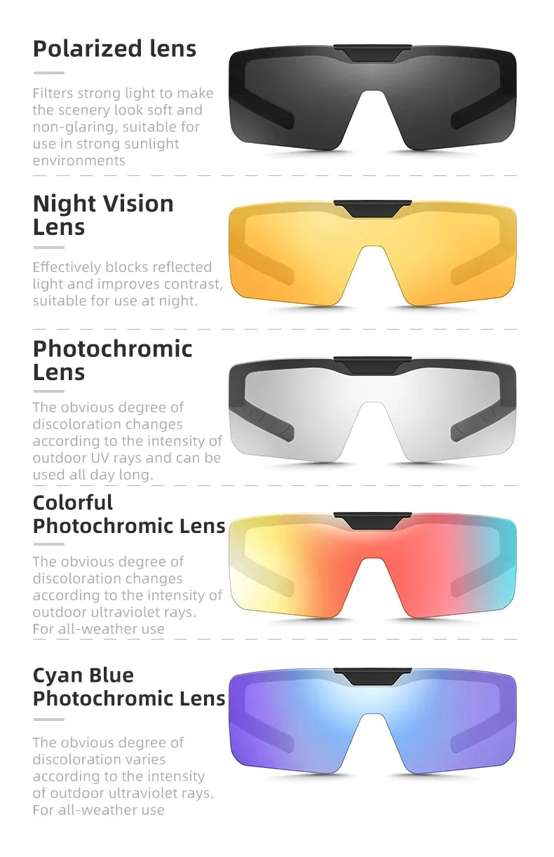 Photochromic Polarized Sunglasses Flip Up Lens Fit Over Shades