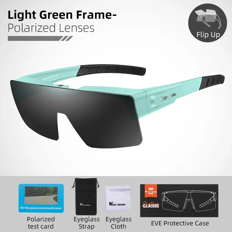Photochromic Polarized Sunglasses Flip Up Lens Fit Over Shades