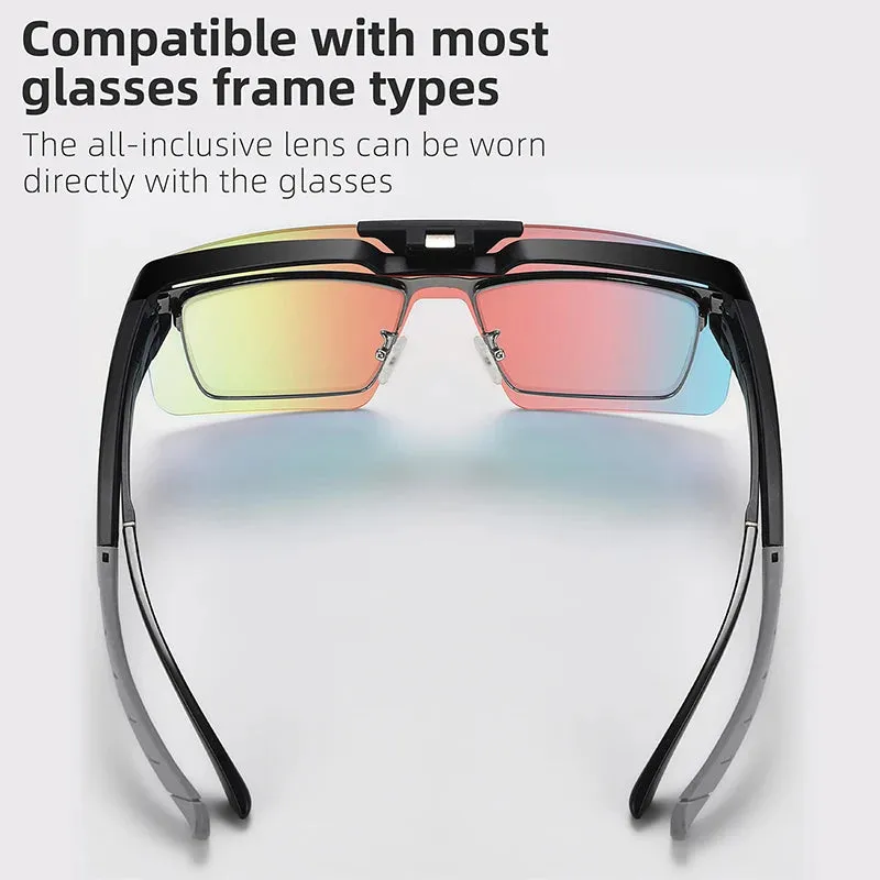 Photochromic Polarized Sunglasses Flip Up Lens Fit Over Shades