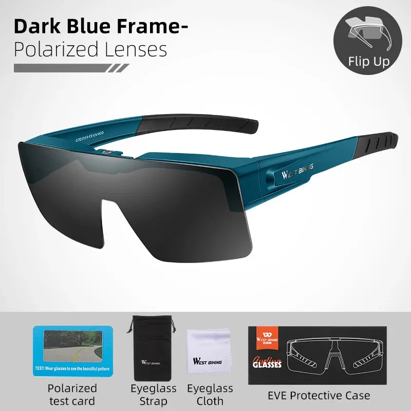 Photochromic Polarized Sunglasses Flip Up Lens Fit Over Shades