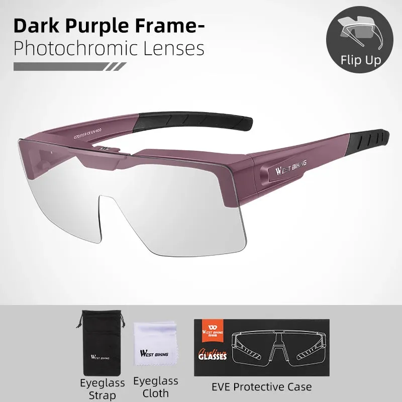 Photochromic Polarized Sunglasses Flip Up Lens Fit Over Shades