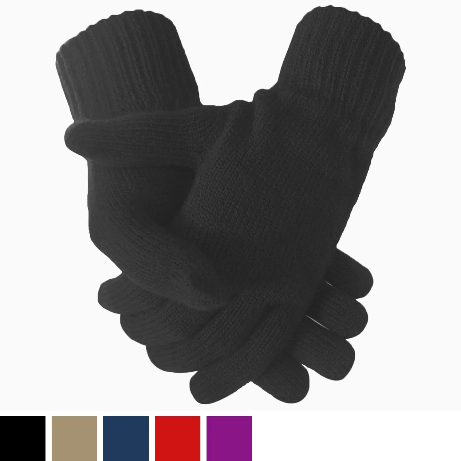 Plain Super Soft Warm Fine Knit Thermal Gloves