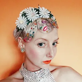 Plastic Iridescent Daisies Headdress
