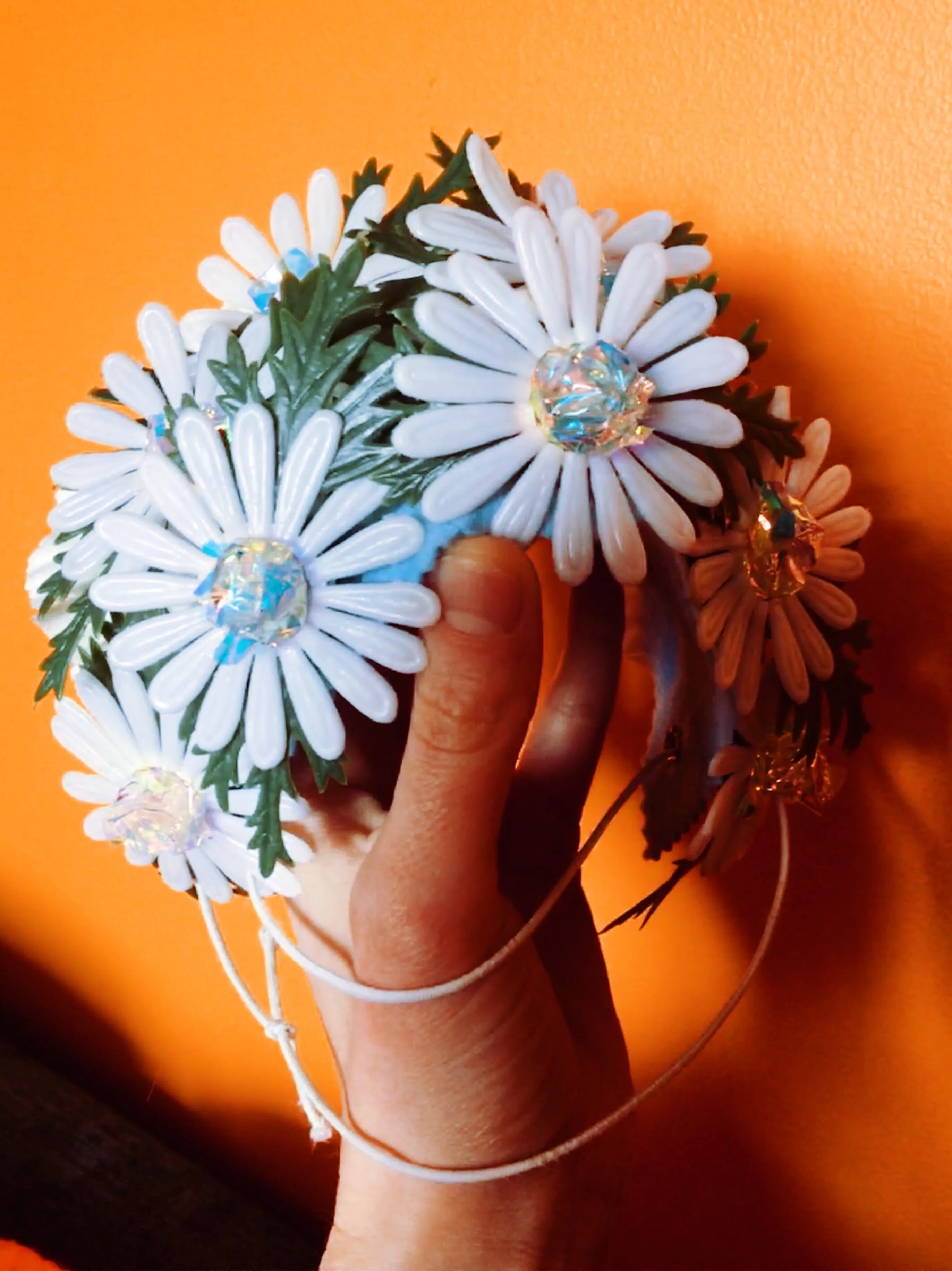 Plastic Iridescent Daisies Headdress